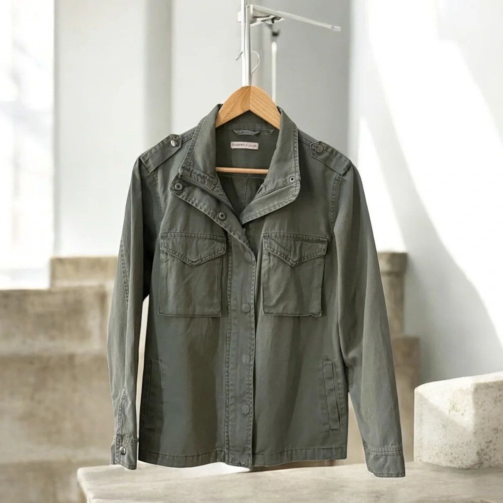 Sincerely Jules Women’s Utility Jacket in Olive! Small! - Picture 2 of 9